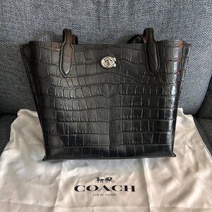 Coach Embossed Croc Willow Tote 24 in